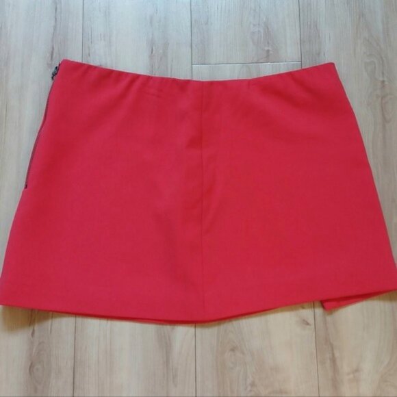 Alice + Olivia Shaylee Bright Poppy Red Mini Skirt 6 - Picture 9 of 15